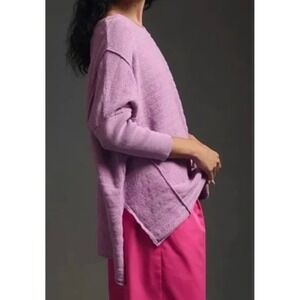 PILCRO Oversized Textured Knit Pullover Sweater Lilac Purple Size M Loose Cozy